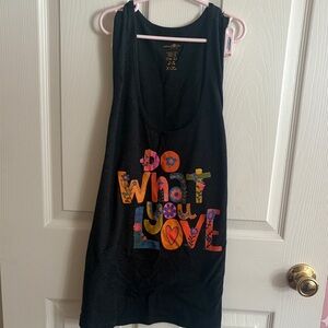 NATURAL LIFE Black Tank Top with Colorful Graphic